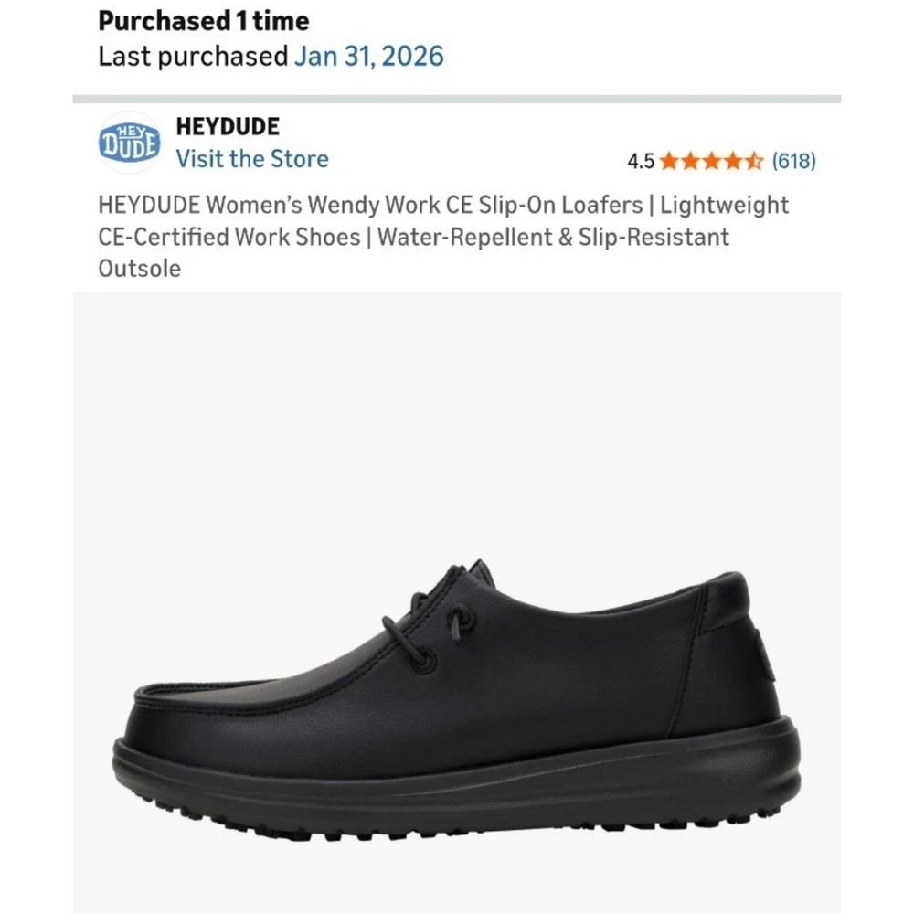 Hey Dude Woman's  Black Slip-On Shoes